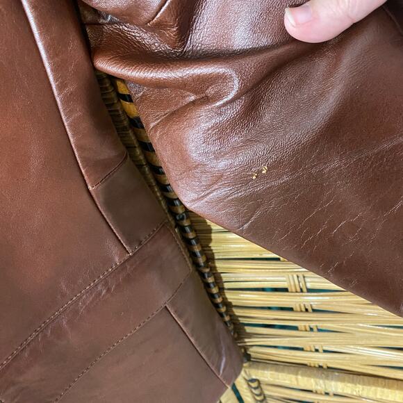 Vintage Sears Clipper Mist Brown Leather Blazer 42S Equestrian Lined western - Picture 5 of 12